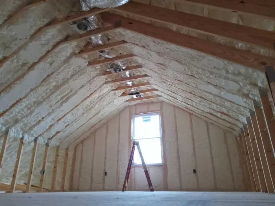 Spray foam roofing application for Crawl Space Insulation project in Vadnais Heights